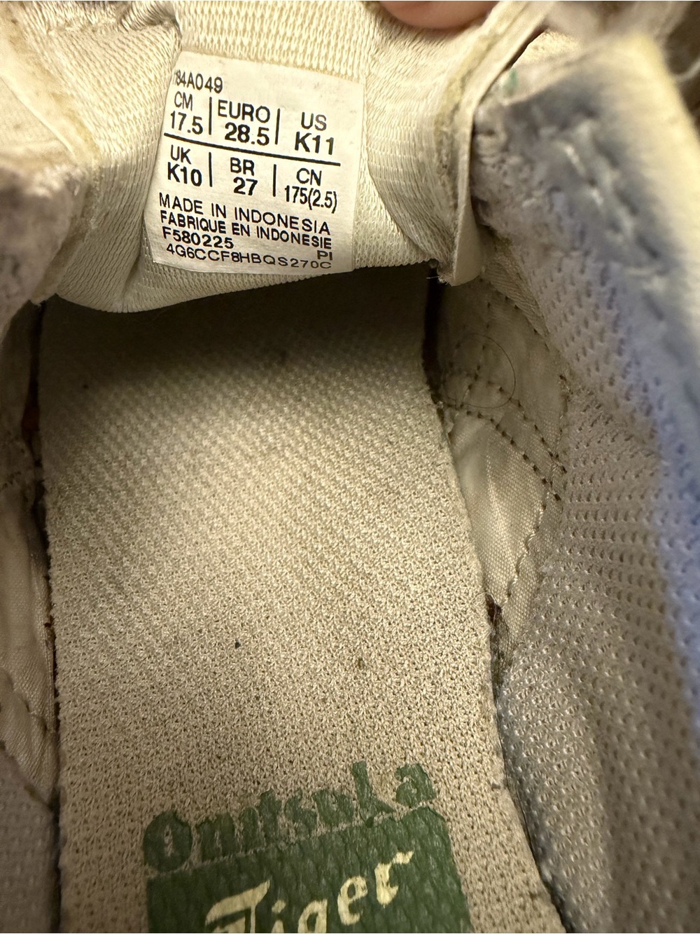 Onitsuka Tigers - Kids Beige and Gray Casual Sneakers with navy accent - Picture 9 of 9
